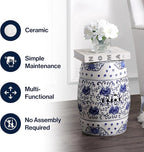 JONATHAN Y TBL1000A Lotus Flower 17.8" Chinoiserie Ceramic Drum Indoor/Outdoor - Image 6
