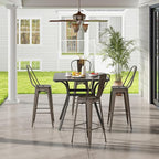 Giantex Metal Bar Stools Set of 4, Rubber Feet, Industrial Stackable Barstools - Image 8