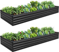 10×3×1FT Galvanized Raised Garden Bed Kit, Metal Planter Boxes, Large Outdoor by ZUNUDA
