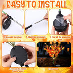 2 Pack Solar Stake Lights Outdoor Decor Waterproof Mums Artificial Flowers - Image 3