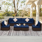 NICESOUL 8 Person Modern Deck Furniture Set, 29.3'' High Back Comfy Outdoor - Image 9