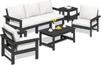 SERWALL HDPE Patio Furniture Set, 7-piece Outdoor Sectional Sofa Set, All by SERWALL