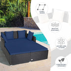 RELAX4LIFE Rattan Patio Outdoor Daybed, Wicker 2-Person Sunbed Loveseat - Image 7