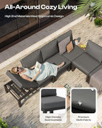 Aluminum Modular Outdoor Patio Furniture Set, 8 Seats Sectional Sofa Set - Image 4