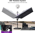 PURPLE LEAF 8' X 11' Left-right Tilt Patio Umbrella Outdoor Cantilever Swivel - Image 7