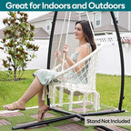 JoyView Macrame Hammock Chair Hanging Swing Chair Max 330 Lbs - Image 5