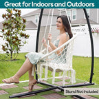 JoyView Macrame Hammock Chair Hanging Swing Chair Max 330 Lbs - Image 5