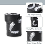 COSIEST Outdoor Side Table Black, Cylinder Shaped MgO Concrete Side Table - Image 4
