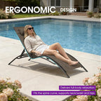 PURPLE LEAF Outdoor Chaise Lounge Chair Set of 3 Patio Pool Lounger Bronze - Image 5
