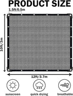 10x12 FT Sun Shade Cloth with Grommets, Pergola Shade Cover Canopy, 90% - Image 6