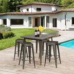 COSTWAY Metal Bar stools Set of 4, - Image 4