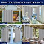 PureFit Outdoor Curtains for Patio Waterproof Weatherproof, UV and Fade - Image 5