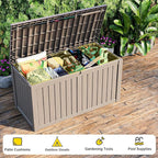 DRATO 180 Gallon Outdoor Storage Box, Large Waterproof Deck Box, Lockable Resin - Image 5