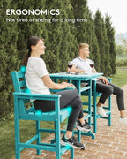 SERWALL Balcony Adirondack Chairs and Table 3 Pieces Set, Adirondack Bar Height - Image 5