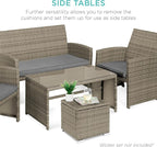 Best Choice Products Set of 2 Wicker Ottomans, Additional Seating, Side Table - Image 7