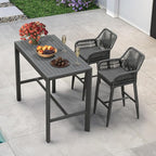 PURPLE LEAF Outdoor 29" Bar Stools Set of 2, Boho Patio Bar Height Chair - Image 7