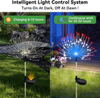 Solar Garden Lights Outdoor Waterproof, 2 Pack 120 LED Solar Firework Lights - Image 2