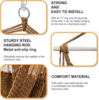 Lazy Daze Hammocks Chair Caribbean Hanging Rope Swing Chair, Soft-Spun Cotton - Image 5