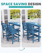 SERWALL Outdoor Bar Table and Chairs Set, Adirondack Bar Chairs Set of 2 and - Image 7