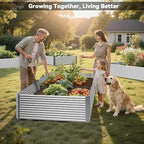 2 Pack Tall 8x3FT Raised Beds for Gardening, Corrugated Galvanized Steel Raised - Image 2