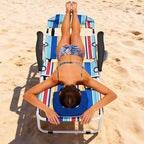 MOPHOTO Oversized Beach Lounge Chair, 5-Position Adjustable Tanning Chair - Image 8