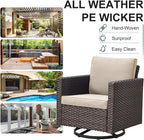 Belord Wicker Patio Furniture 5 Piece Outdoor Sofa Set, Oversize Outdoor Swivel - Image 7