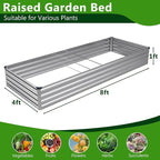 2PCS 8x4x1ft Galvanized Raised Garden Bed Kit, Metal Planter Box - Image 2