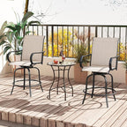 Giantex Set of 2 Swivel Outdoor Bar Stools, All-Weather Bar Height Patio Chairs - Image 8