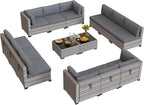 12-Seat Modular Patio Furniture Set – Outdoor Wicker Sectional Sofa - Image 9