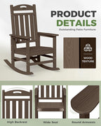 Oversized Outdoor Rocking Chair, HDPE All Weather Resistant Rocking Chairs - Image 5