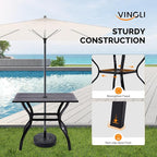 VINGLI 5-Piece Outdoor Dining Set, Metal Patio Dining Set - Image 6
