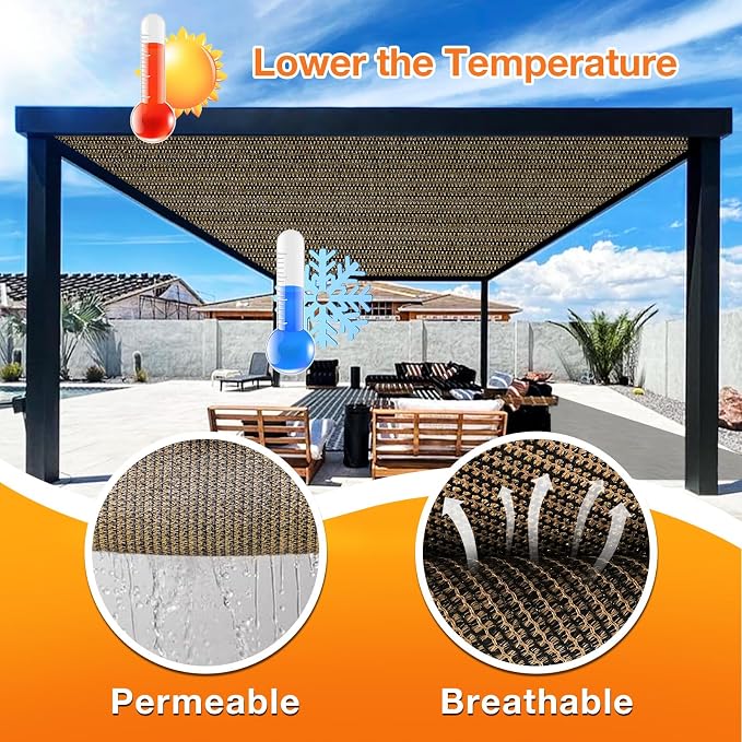 Artpuch Outdoor Pergola Shade Cover 19x23 FT Sun Shade Cloth - Image 4