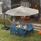 7-Piece Navy Blue Outdoor Dining Set - Image 8