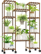 Plant Stand with Wheels Outdoor Indoor Hanging Plant Shelf by Gentingbro