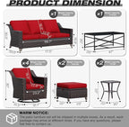 Joyside Wicker Patio Furniture Sets, 10 Pieces Upgraded Large Size Outdoor - Image 2