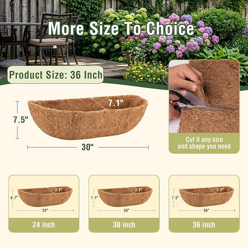 4 Pcs 36 Inch Trough Coco Liner - Image 2
