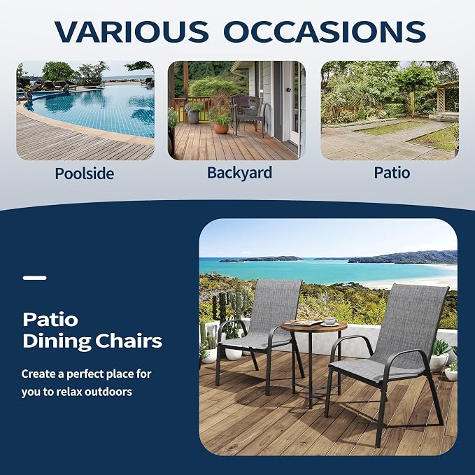 PIZZELLO Patio Chairs Set of 6 - Image 8