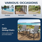 PIZZELLO Patio Chairs Set of 4, Outdoor Stackable Dining Chairs - Image 9