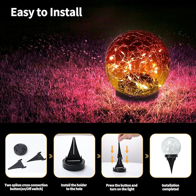 Solar Globe Lights Outdoor Waterproof-Solar Balls - Image 4