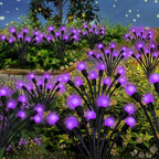 Kohlrabi Solar Garden Lights Outdoor, 10 Pack 80 LED Solar Purple Firefly - Image 6