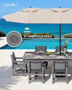SERWALL 9 Piece Outdoor Dining Set - Image 5