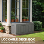 Devoko 85 Gallon Deck Box Lockable Resin Outdoor Storage Box waterproof Outdoor - Image 4
