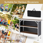 COSTWAY Folding Picnic Table, Portable Camping Table - Image 9