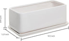MyGift 10 Inch Modern Unglazed White Ceramic Indoor Plant Pot - Image 5