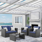 Wisteria Lane 4 Piece Patio Furniture Set, Wicker Outdoor Patio Conversation - Image 9