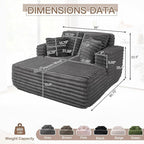 56" Oversized Chaise Lounge Chair Indoor, Plush Faux Fur Sleeper Sofa Couch Bed - Image 2