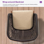 PURPLE LEAF 7 Pieces Outdoor Dining Set Patio Furniture Set Aluminum Wicker - Image 4