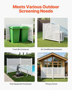 VEVOR 48" W x 48" H Vinyl Fence Panels, Air Conditioner Fence, Outdoor Privacy - Image 6