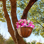 TIHOOD 4 Pack 12 inch Hanging Planter Basket Outdoor Large Hanging Flower Pots - Image 3