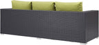 Modway Convene Wicker Rattan Outdoor Patio Sofa in Espresso Peridot - Image 5